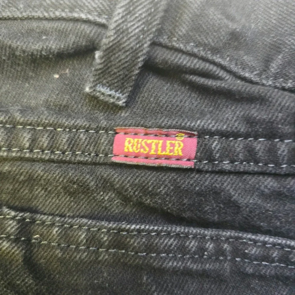 Rustler Men's Regular Fit Denim Jeans 36x32 Black Straight Leg Cotton T10